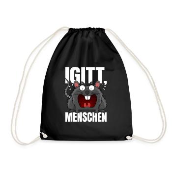 Igitt Menschen - lustige Ratte Spruch sarkasmus - Turnbeutel - Schwarz - Vorne