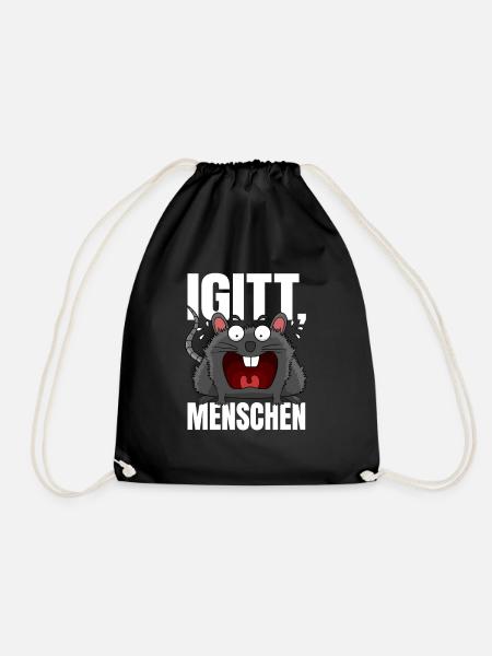 Igitt Menschen - lustige Ratte Spruch sarkasmus - Turnbeutel - Schwarz