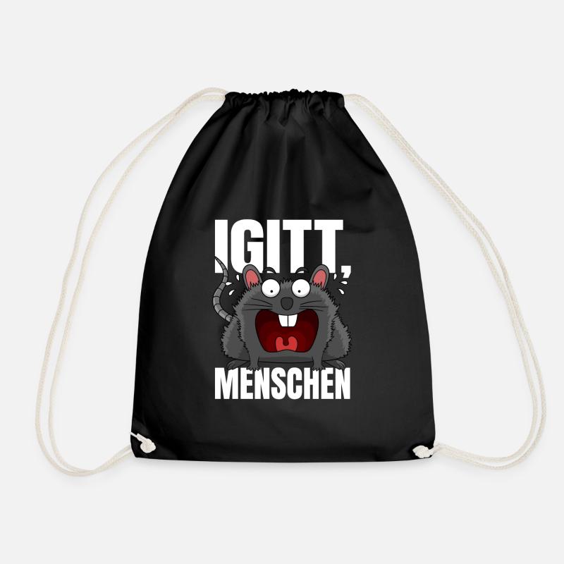 Igitt Menschen - lustige Ratte Spruch sarkasmus - Turnbeutel - Schwarz