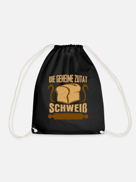 Bäcker Backen Spruch Bäckerei - Turnbeutel - Schwarz