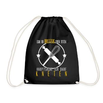 Bäcker Backen Kneten Bäckerei - Turnbeutel - Schwarz - Vorne