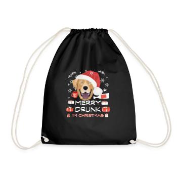 Labrador Christmas Market - Drawstring Bag - black - Front