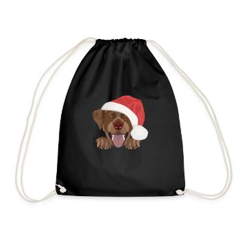 Labrador Frohe Weihnachten - Turnbeutel - Schwarz - Vorne