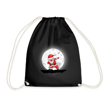 Weihnachten Mädchen Jungen Dabbing Santa Xmas - Turnbeutel - Schwarz - Vorne