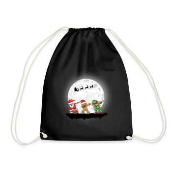 Weihnachten Mädchen Jungen Dabbing Santa Xmas - Turnbeutel - Schwarz - Vorne