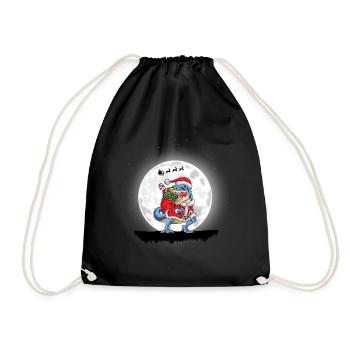 Dinosaure Père Noël Noël - Sac de sport léger - noir - Devant