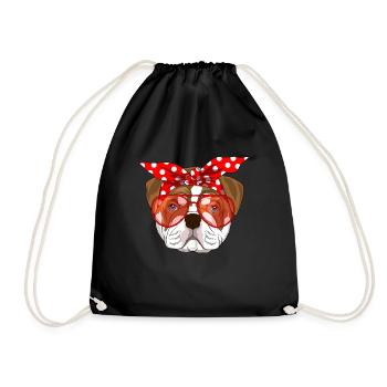 Englische Bulldogge bandana - Turnbeutel - Schwarz - Vorne