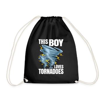 This boy loves tornado meteorologist - Drawstring Bag - black - Front