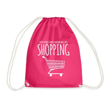Shopping Einkaufswagen Einkaufen - Turnbeutel - Fuchsia - Vorne