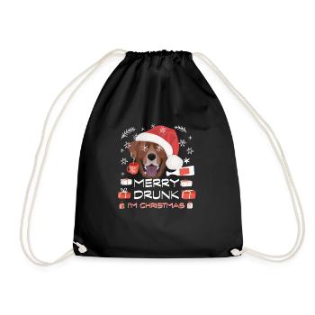 Labrador Christmas Market - Drawstring Bag - black - Front