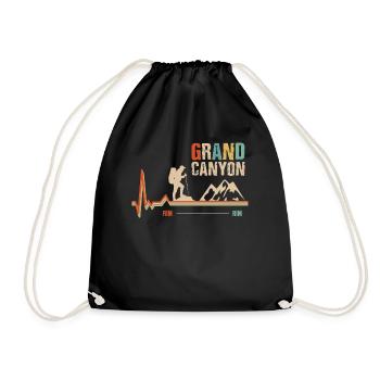 Grand Canyon, Rim An Rim Canyon, - Drawstring Bag - black - Front