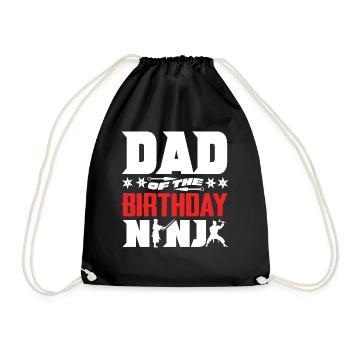 Birthday of the Ninja, Ninja, - Drawstring Bag - black - Front