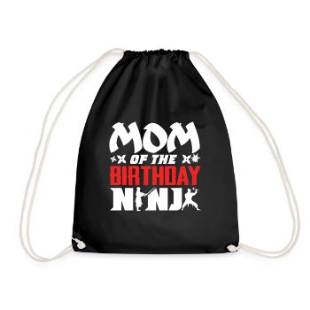 Birthday of the Ninja, Ninja, - Drawstring Bag - black - Front