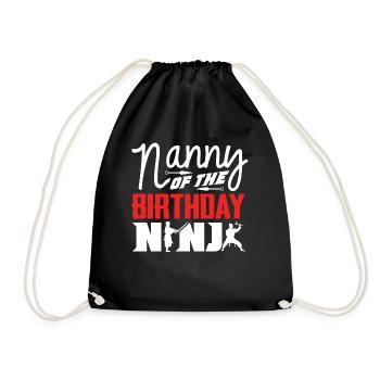 Birthday of the Ninja, Ninja, - Drawstring Bag - black - Front