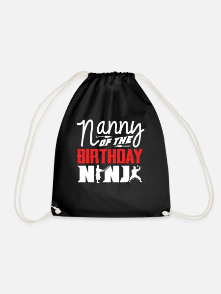 Birthday of the Ninja, Ninja, - Drawstring Bag - black