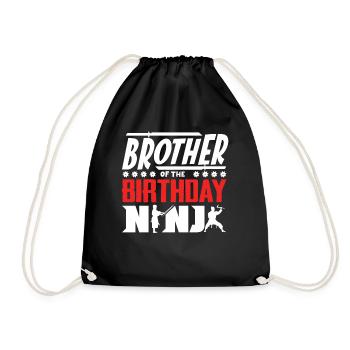 Birthday of the Ninja, Ninja, - Drawstring Bag - black - Front