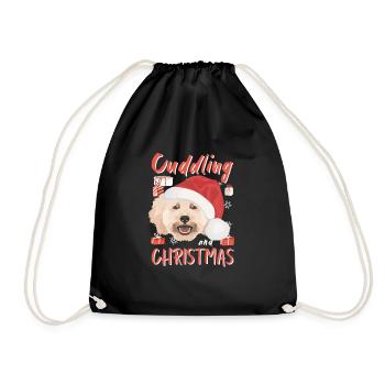 Poodle Merry Christmas - Drawstring Bag - black - Front