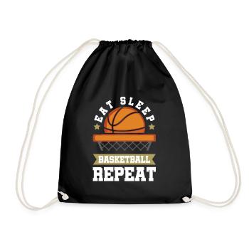 Eat Sleep Basketball Repeat - Drawstring Bag - black - Front