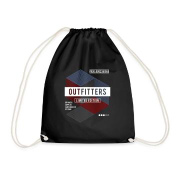 DRY GOODS VECTOR ILLUSTRATION - Drawstring Bag - black - Front