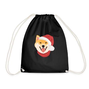 Shiba Inu Merry Christmas - Drawstring Bag - black - Front