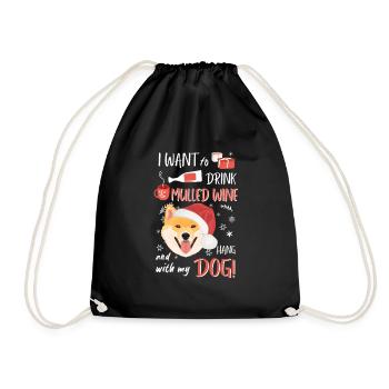 Shiba Inu vin chaud Noël - Sac de sport léger - noir - Devant