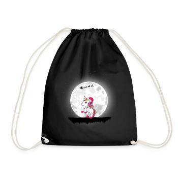 Weihnachten Mädchen Jungen Weihnachten Einhorn - Turnbeutel - Schwarz - Vorne