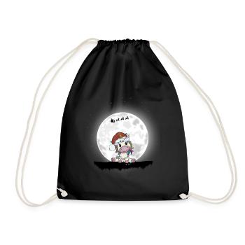 Weihnachten Mädchen Jungen Weihnachten Einhorn - Turnbeutel - Schwarz - Vorne