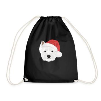 West Highland Terrier Joyeux Noël - Sac de sport léger - noir - Devant