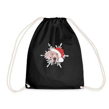 Weimaraner Frohe Weihnachten - Turnbeutel - Schwarz - Vorne