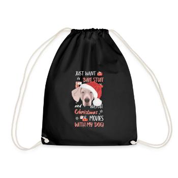 Weimaraner Frohe Weihnachten - Turnbeutel - Schwarz - Vorne