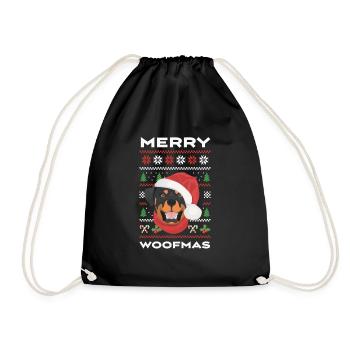 Rottweiler Merry Christmas - Drawstring Bag - black - Front