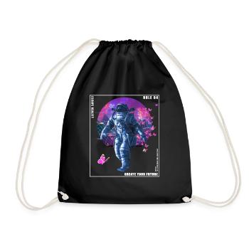 Vaporwave Glitch Retro Astronaut - Turnbeutel - Schwarz - Vorne
