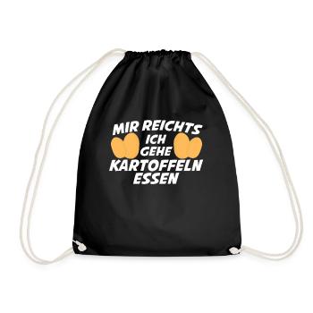 Kartoffeln Bratkartoffeln Kartoffel - Turnbeutel - Schwarz - Vorne