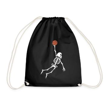 Basketball Skeleton Basketball Player - Drawstring Bag - black - Front