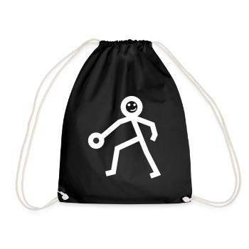 Joueur de basket-ball figuratif de bâton de basket-ball - Sac de sport léger - noir - Devant