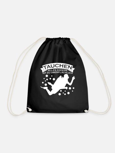 Taucher Tauchen Sporttaucher - Turnbeutel - Schwarz