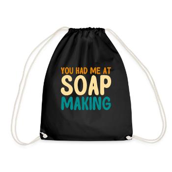Soap Making Gift Homemade Soap Maker - Drawstring Bag - black - Front