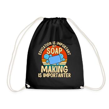 Soap Making Gift Homemade Soap Maker - Drawstring Bag - black - Front