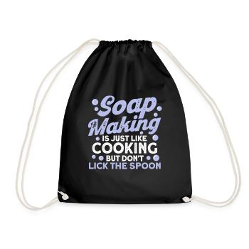 Soap Making Gift Homemade Soap Maker - Drawstring Bag - black - Front