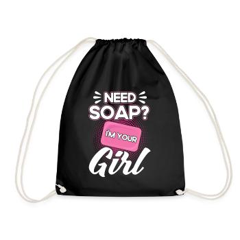 Soap Making Gift Homemade Soap Maker - Drawstring Bag - black - Front