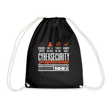 Cybersecurity Expert - Drawstring Bag - black - Front