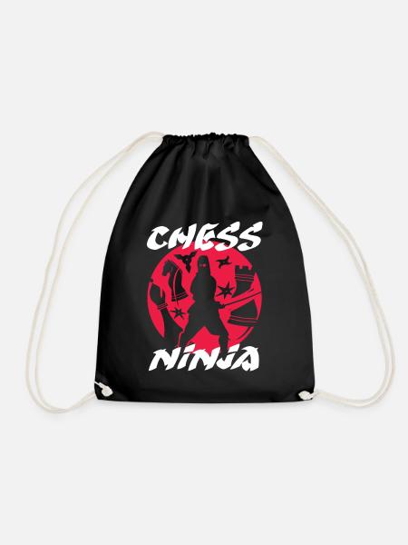chess, chess player, chess quote - Drawstring Bag - black