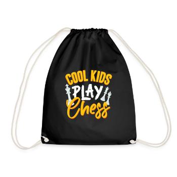 chess, chess player, chess quote - Drawstring Bag - black - Front