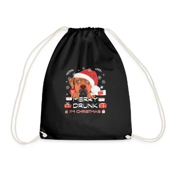 Rhodesian Ridgeback Christmas Market - Drawstring Bag - black - Front