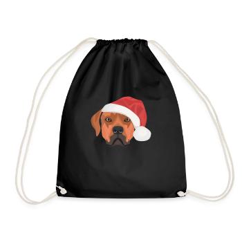 Rhodesian Ridgeback Merry Christmas - Drawstring Bag - black - Front