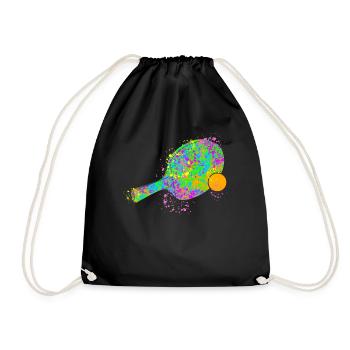 Table tennis colorful Table tennis bats - Drawstring Bag - black - Front