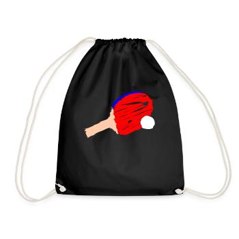 Table Tennis Ball Table Tennis Bat - Drawstring Bag - black - Front
