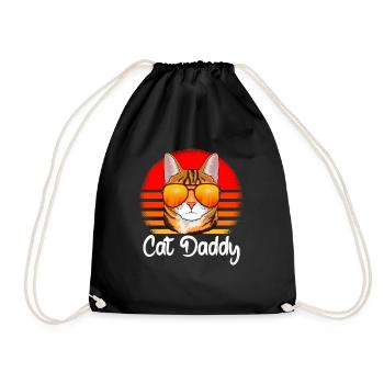 Cat Daddy Vintage katze Retro - Sac de sport léger - noir - Devant