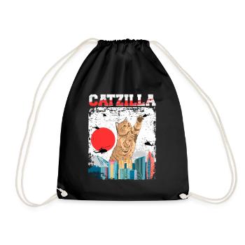 Catzilla Retro Cat Cat Lovers - Sac de sport léger - noir - Devant
