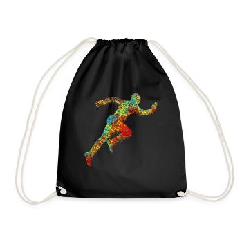 Coureur Course colorée - Sac de sport léger - noir - Devant